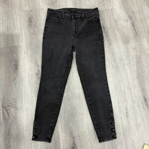 Talbots Jegging Women's 8 Black Denim Button-Hem Stretch Mid Rise